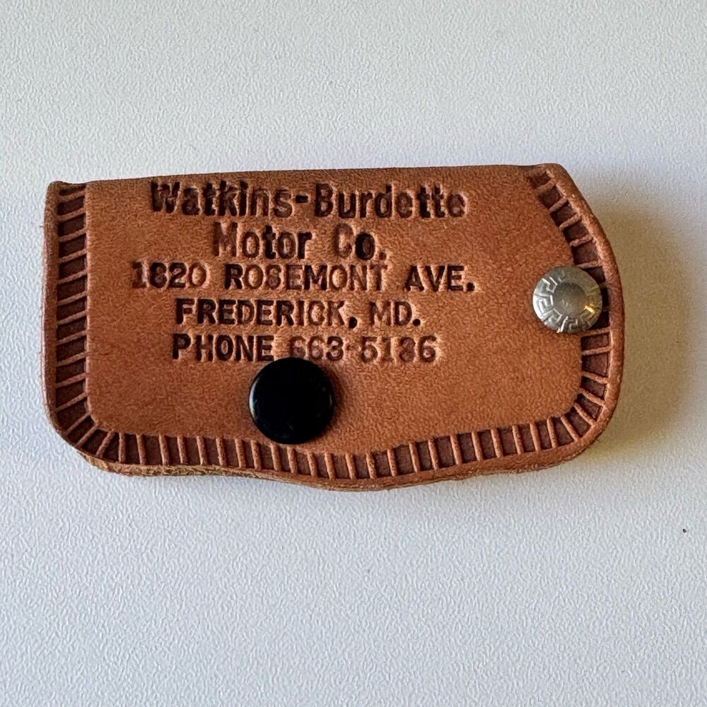 Watkins-Burdette Motor Co. Frederick MD Leather Keychain Fob